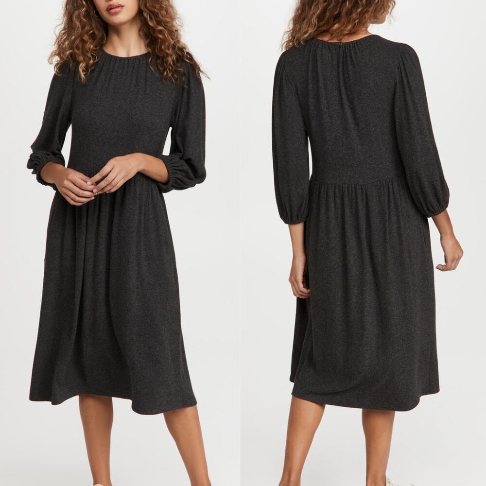 Velvet by Graham & Spencer | NWT Scarlet Dark Gray Soft Midi Sweater Dress